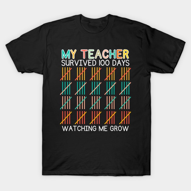 My Teacher Survived 100 Days Of Me 100 School Days for girls boys kids T-Shirt by Emouran